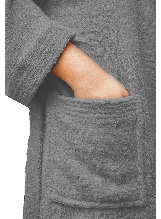 Home Essentials رداء حمام بغطاء رأس للجنسين من Bliss Casa - 100% قطن، فائق النعومة، عالي الامتصاص للنساء والرجال - مثالي للاستخدام اليومي، للجنسين والبالغين - Image 2